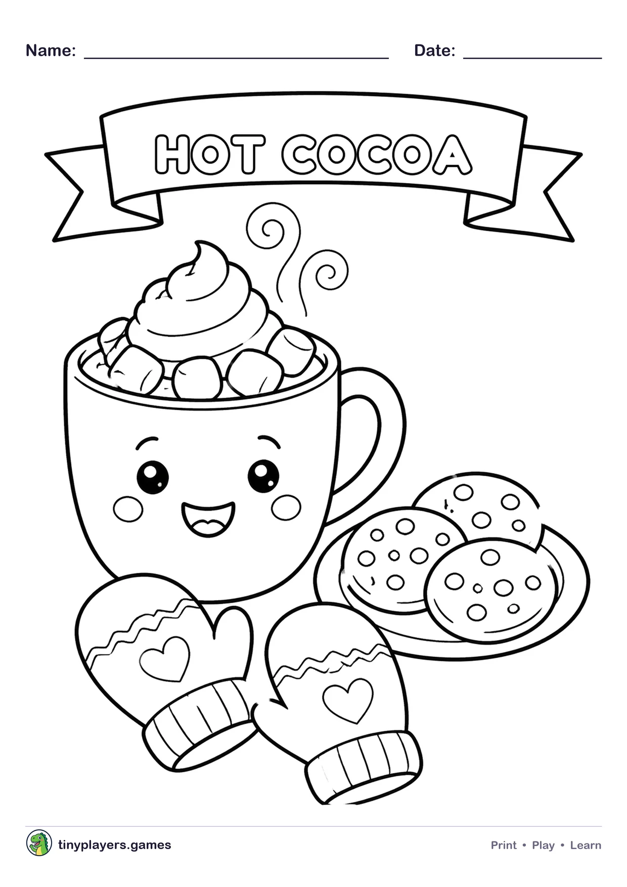 Hot Cocoa printable sheet
