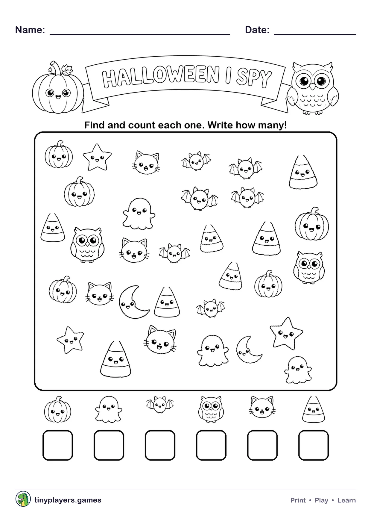 Halloween I Spy printable sheet