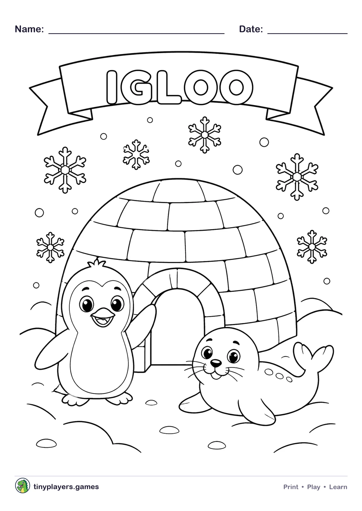 Igloo printable sheet