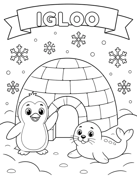 Igloo coloring page