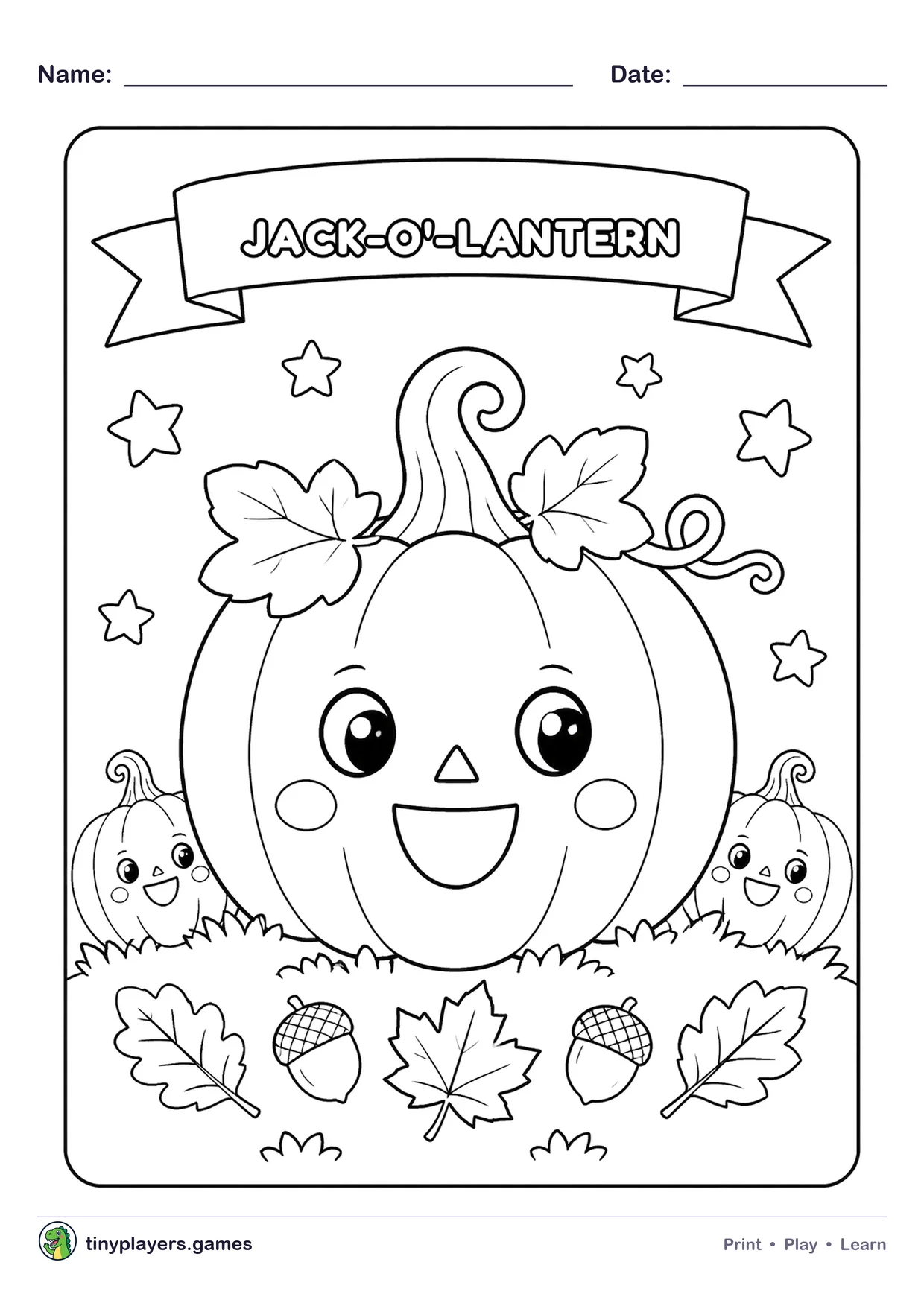 Jack-o'-Lantern printable sheet