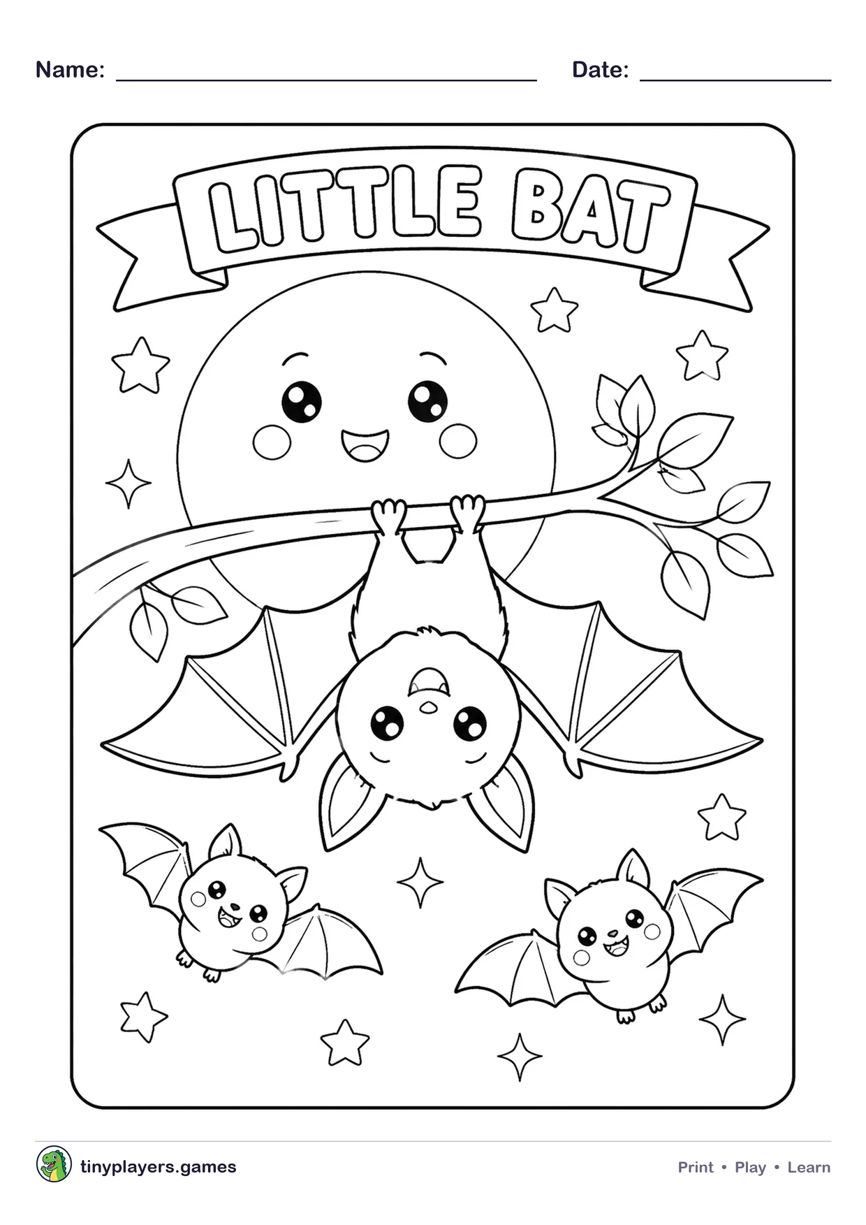 Little Bat printable sheet
