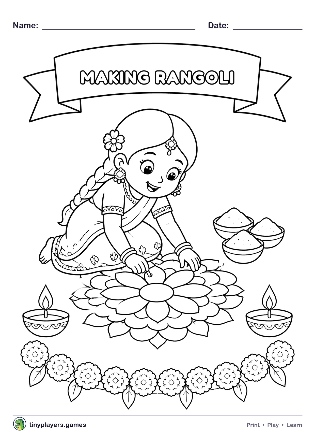 Making Rangoli printable sheet