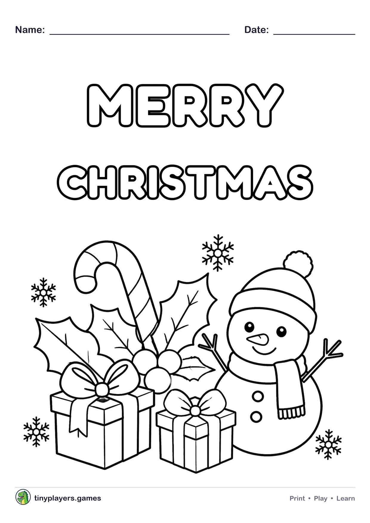 Merry Christmas printable sheet