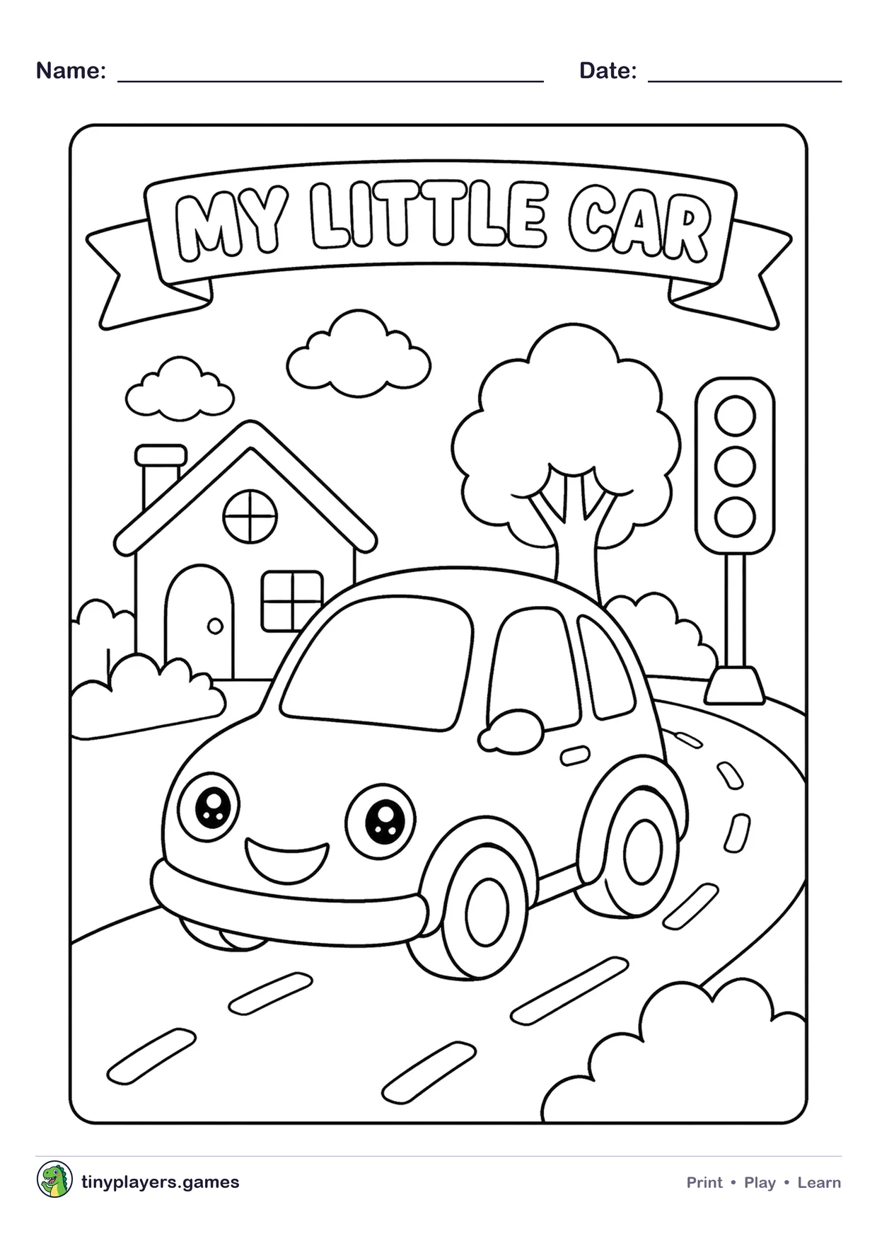 My Little Car printable sheet