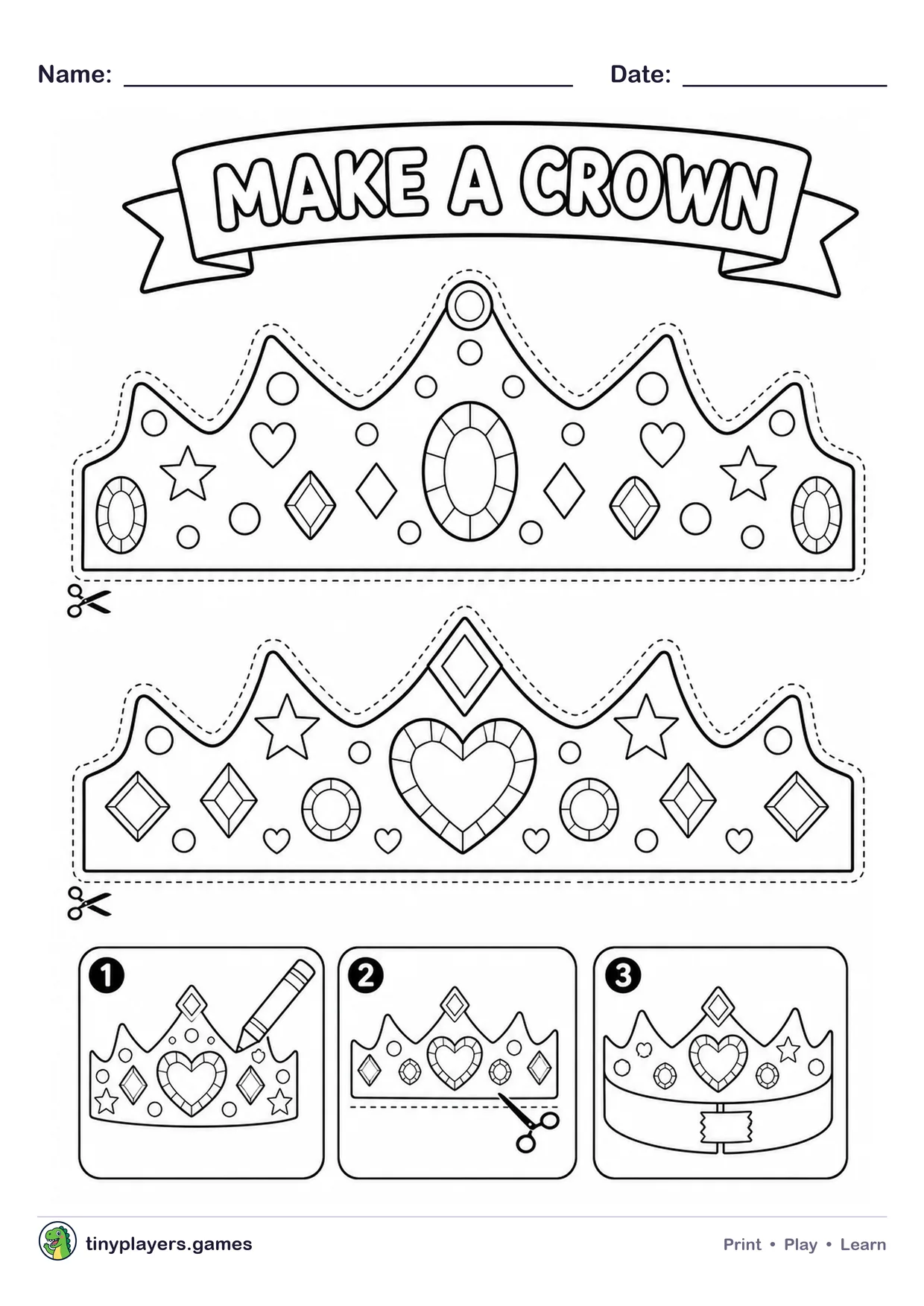 Paper Crown printable sheet
