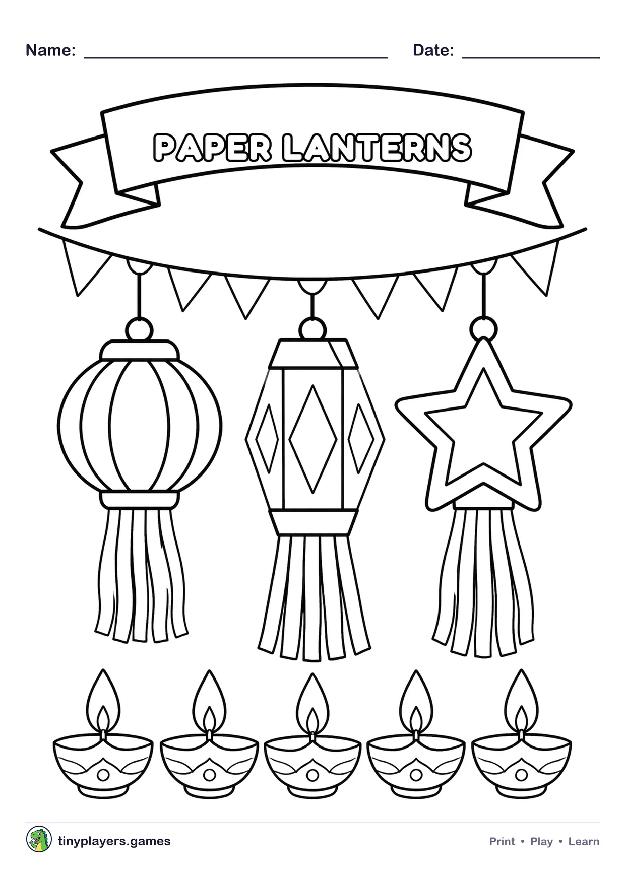 Paper Lanterns printable sheet