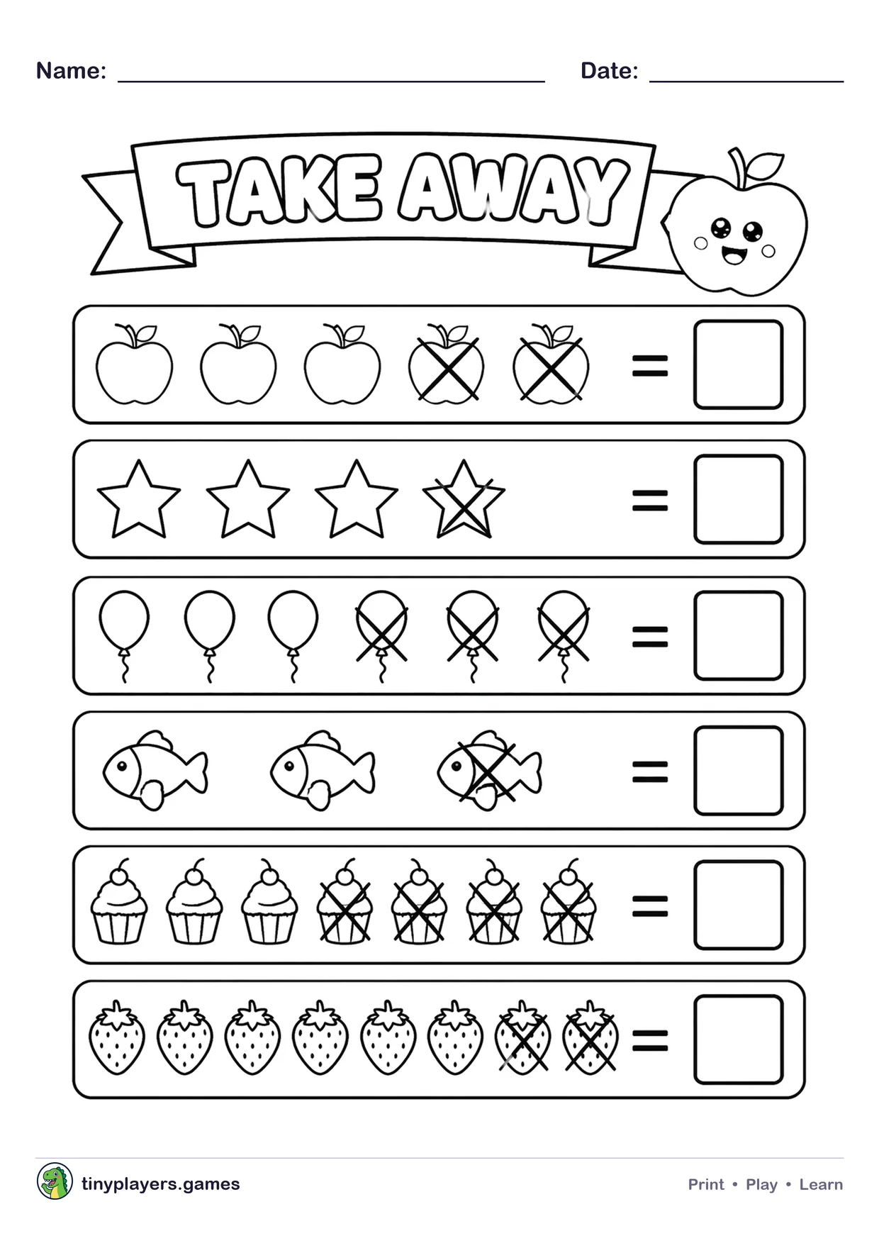 Take Away printable sheet