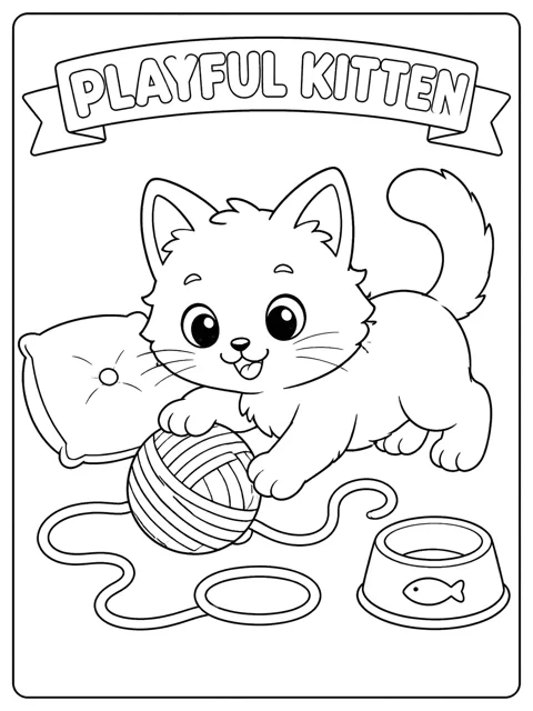 Playful Kitten coloring page