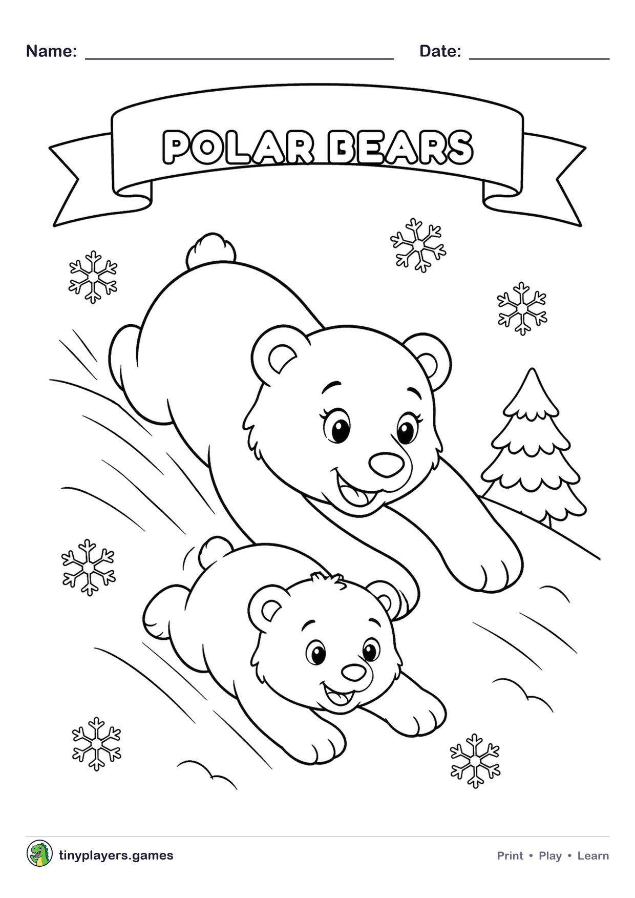 Polar Bears printable sheet