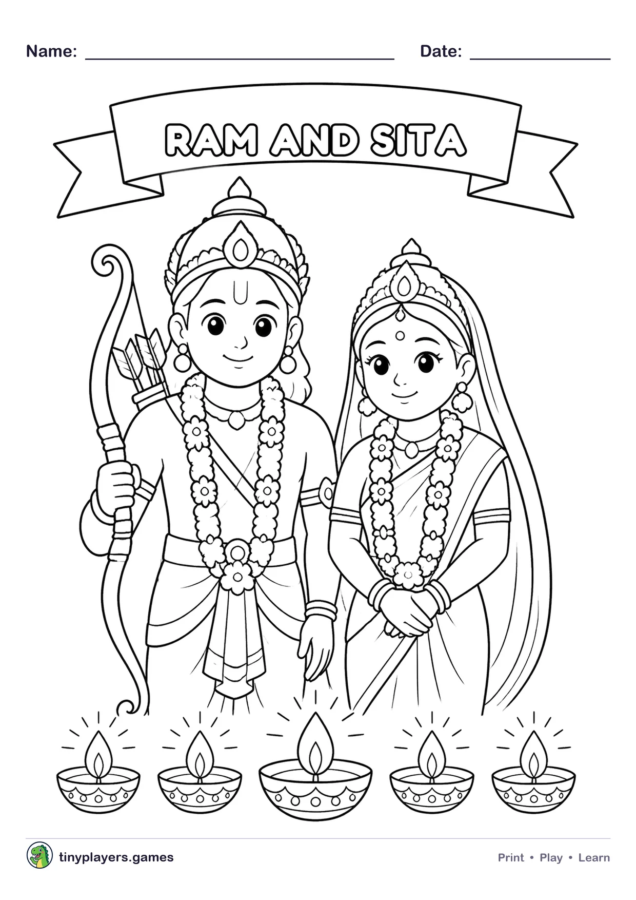 Ram and Sita printable sheet