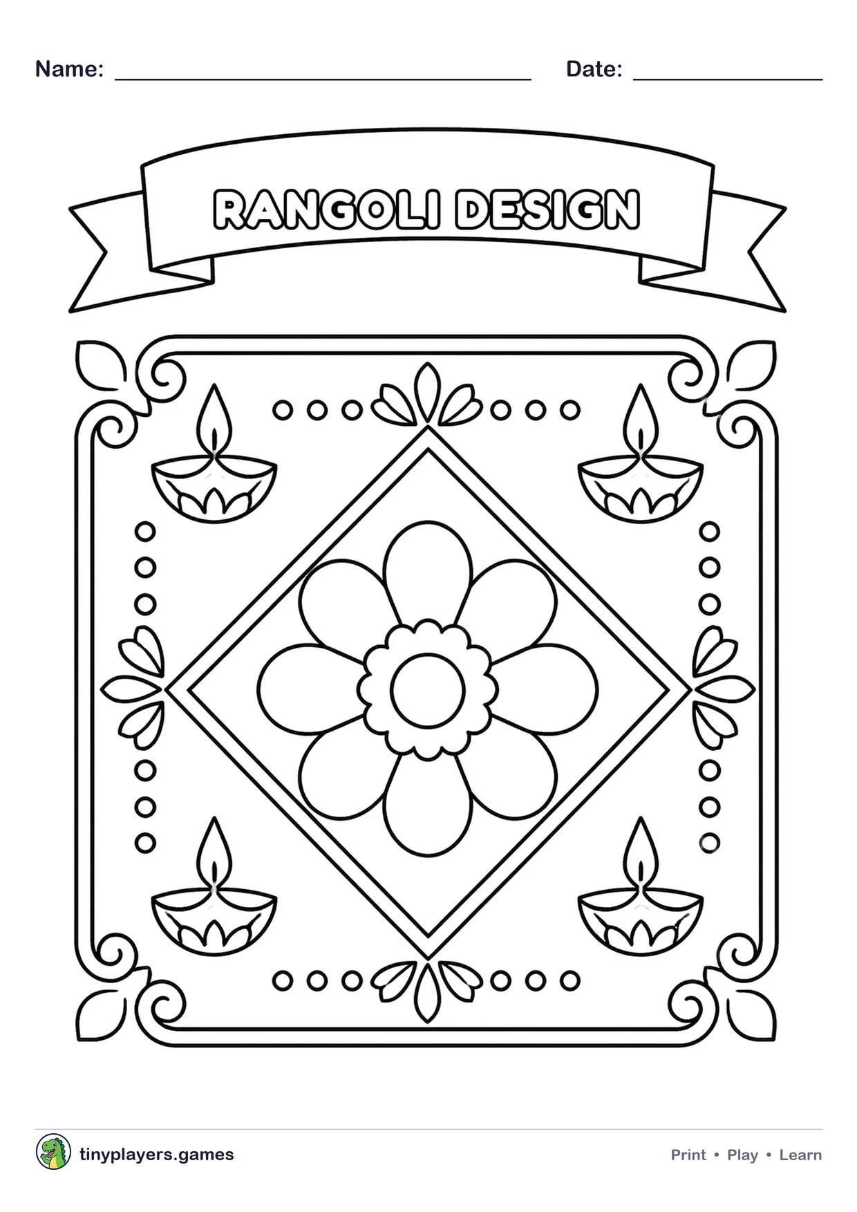 Rangoli Design printable sheet