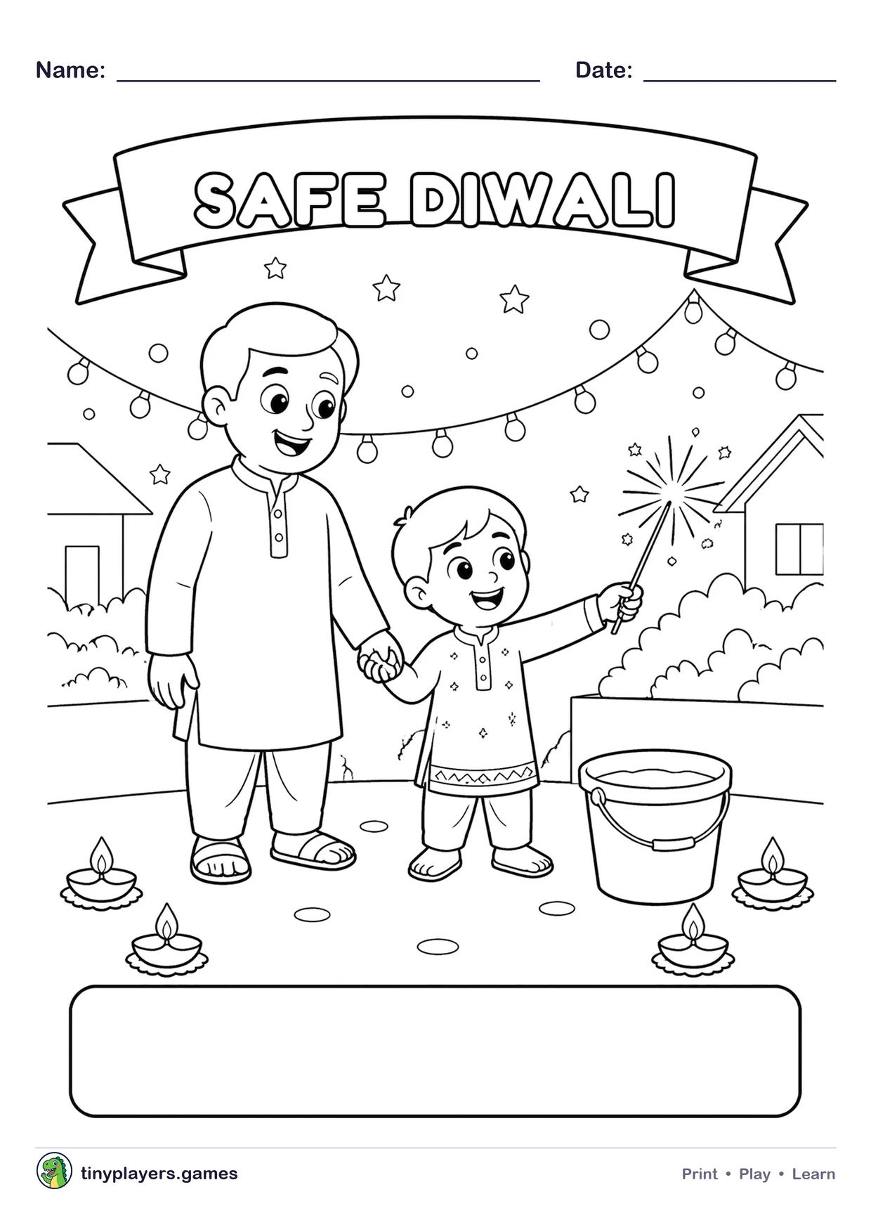 Safe Diwali Poster printable sheet