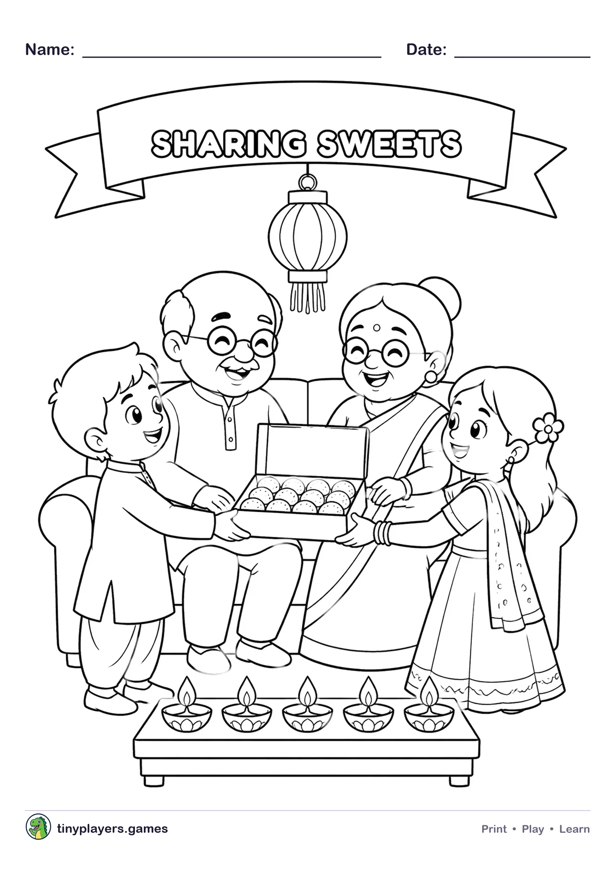 Sharing Sweets printable sheet
