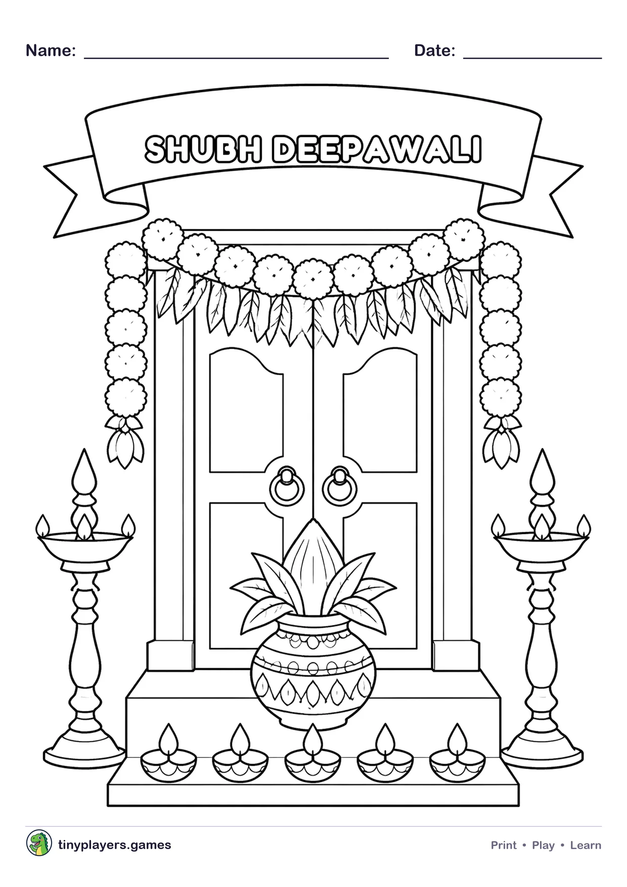 Shubh Deepawali printable sheet