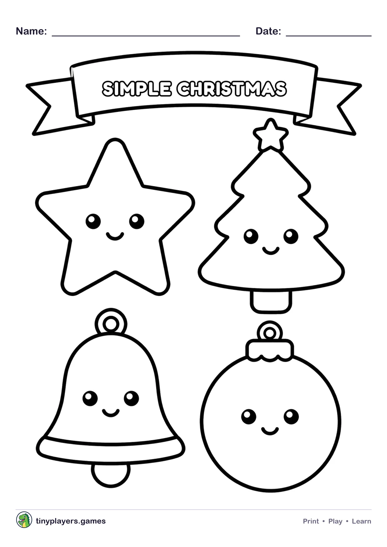Simple Christmas printable sheet
