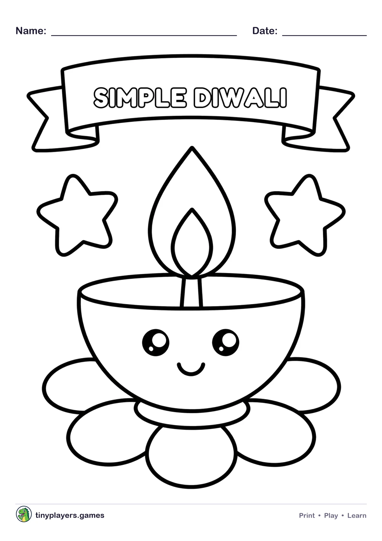 Simple Diwali printable sheet