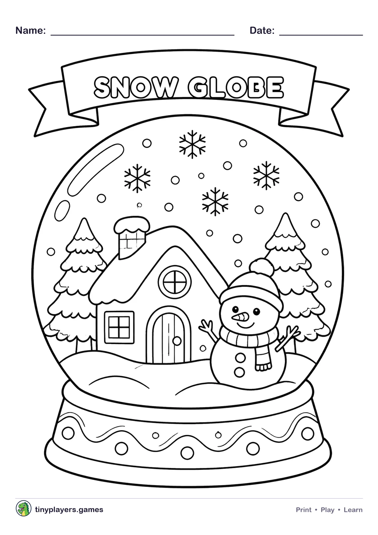 Snow Globe printable sheet
