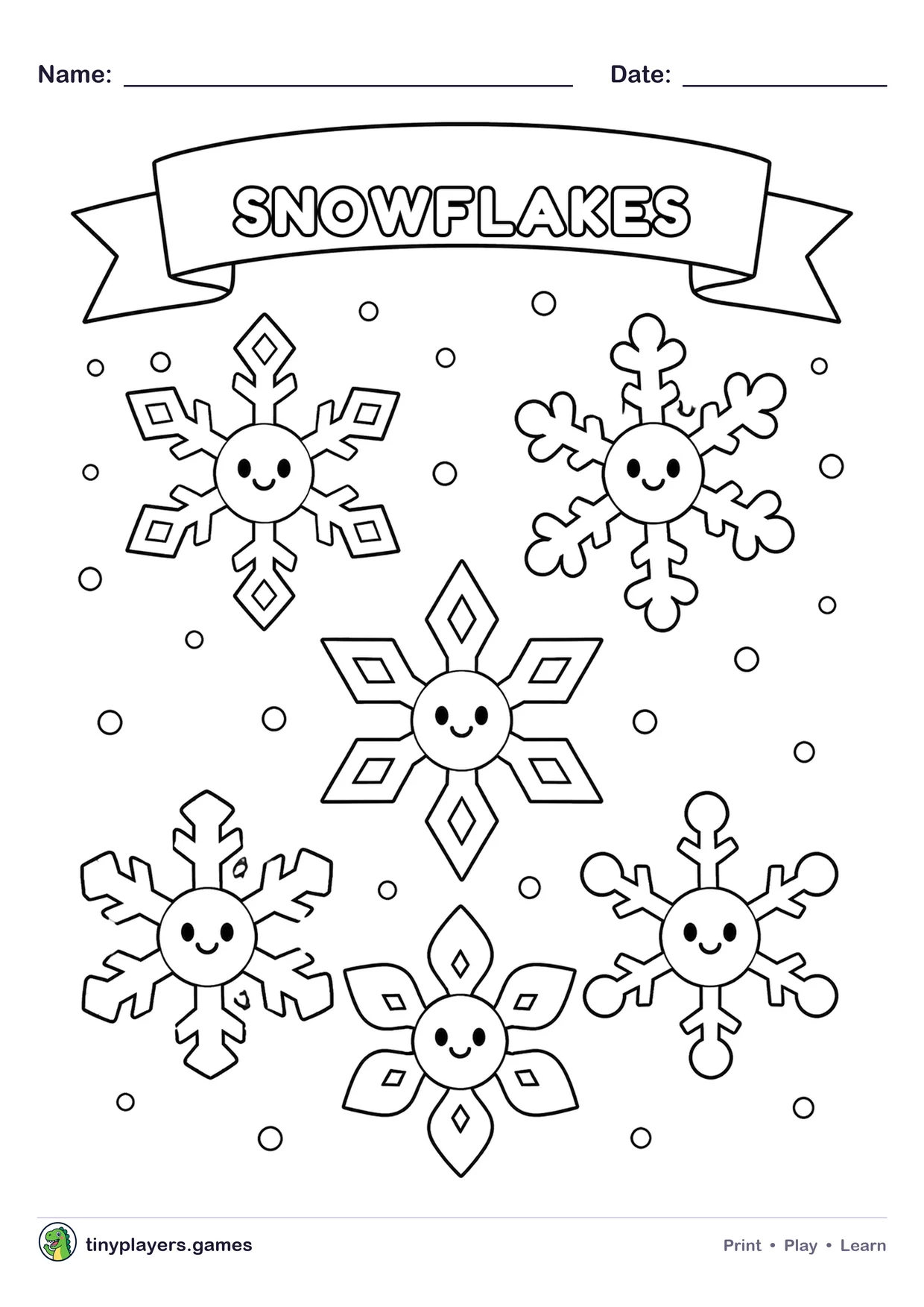 Snowflakes printable sheet