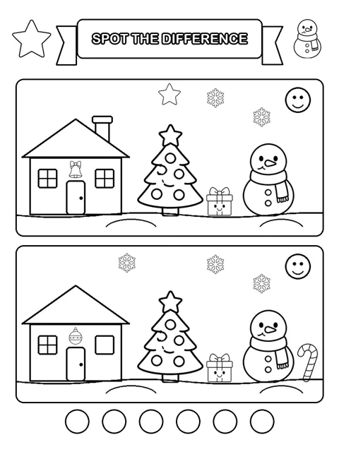 Christmas Spot the Difference printable sheet