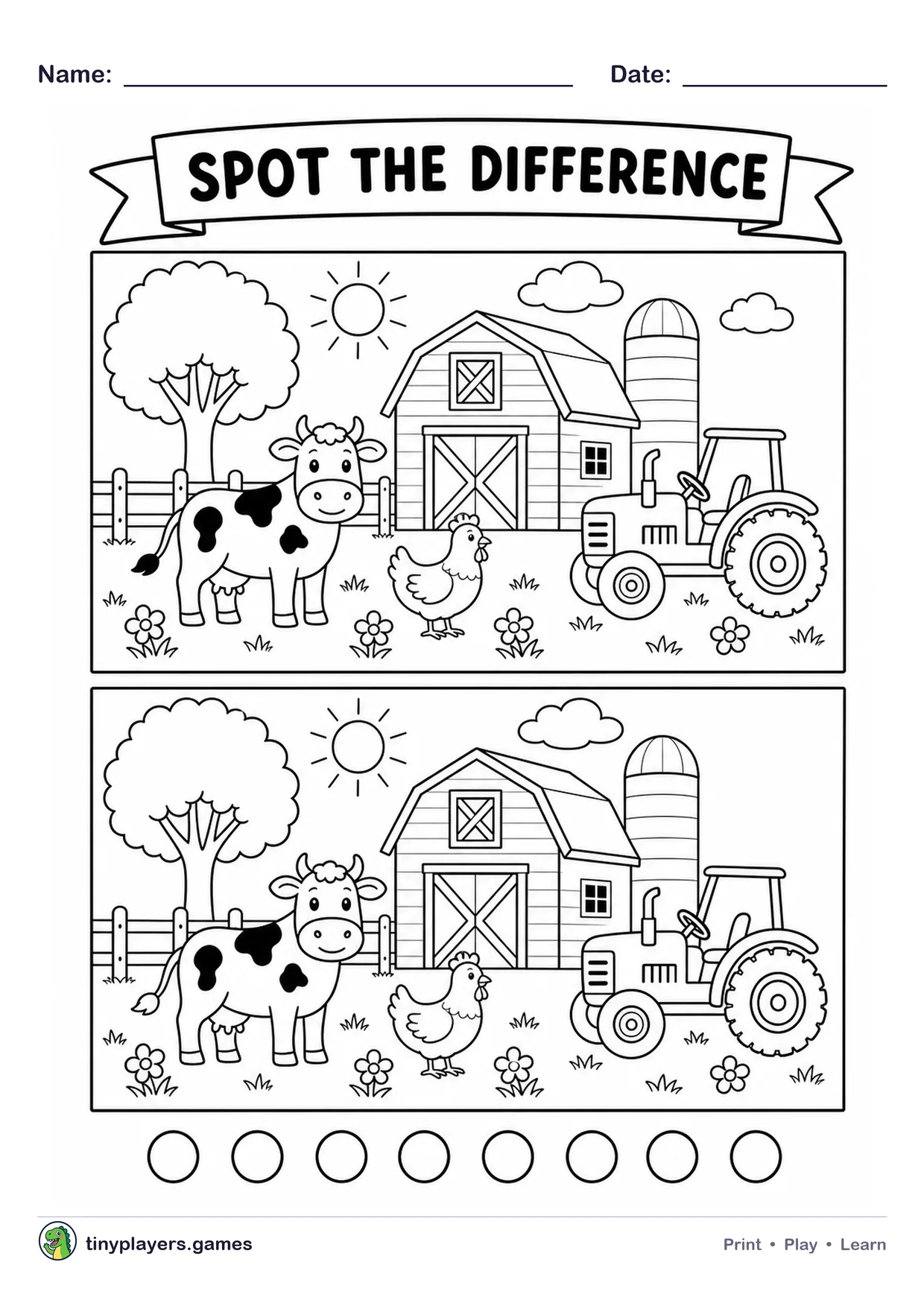 Spot the Difference printable sheet