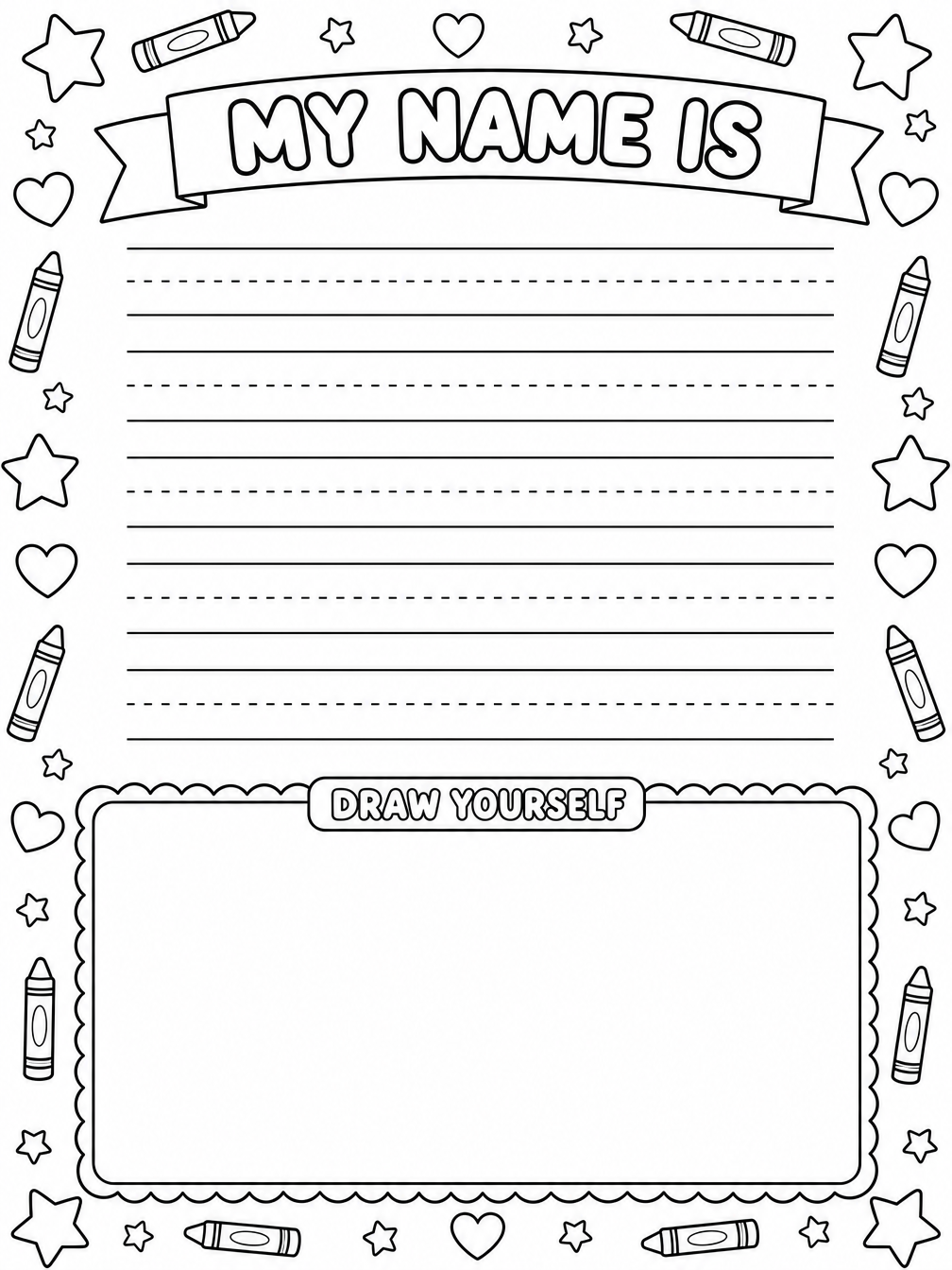 Write Your Name printable sheet